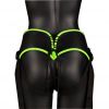 Glow in the Dark Bonded Leather Strap on With Silicone Dildo 5.7 Inch