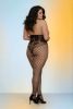 Open Cup Bodystocking - Queen Size - Black