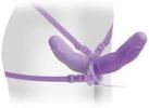 Elite Vibrating Double Delight Strap On 10 Inches Purple
