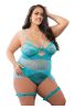 3pc Sultry Cami Babydoll, with Thong - QS - Blue Curacao