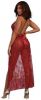 Dreamgirl Women's Lace Gown and G-String Set - Garnet
