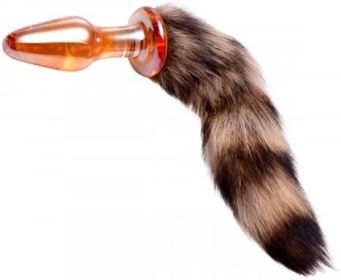Tailz Faux Fox Tail Orange Glass Anal Plug