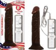 All American Whopper Vibrating 8 Inches Dildo Brown