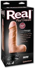 21Real Feel Deluxe No 4 Wallbanger Dildo Waterproof 7.5 Inch - Beige