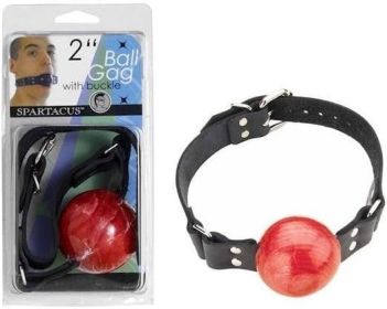 Large Ball Gag With Buckle 2 Inch - Red