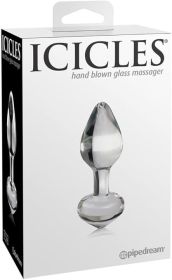 Icicles No 44 Glass Anal Plug 2.5 Inch - Clear