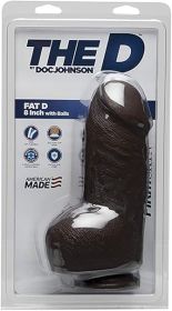 The D Fat D 8 inches With Balls Firmskyn Brown Dildo