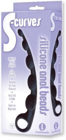 S-Curved Silicone Anal Beads Black