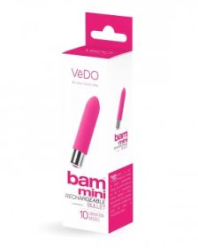 Bam Mini Rechargeable Bullet Vibe- Foxy Pink