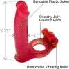 Double Penetrator C Ring With Bendable Dildo Red