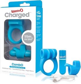 Screaming O Charged Combo Kit #1 C-Ring & Finger Sleeve Blue