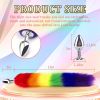 Rainbow Foxy Tail with Stainless Steel Butt Plug