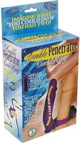 Double Penetrator C Ring with Bendable Dildo Purple