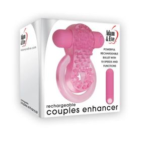 Rechargeable Couples Enhancer Cock Ring Pink