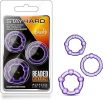 Stay Hard - Beaded Cock Rings - 3 Pack - Purple