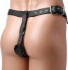 Anal Plug Harness with Cock Ring Black