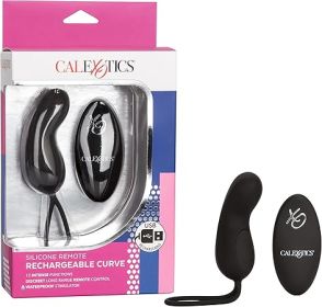Silicone Remote USB Rechargeable Curve Black Bullet