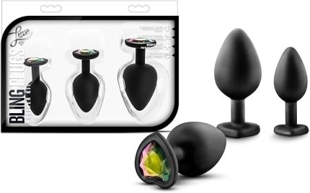 Bling Plugs Training Kit Black with Rainbow Gems