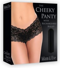 Cheeky Panty With Rechargeable Bullet Vibrator Black