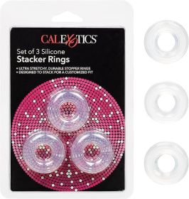 Set Of 3 Silicone Stacker Rings Clear