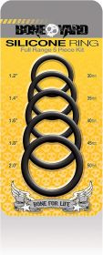 Boneyard Silicone Cock Ring Set 5 Pcs Kit - Black