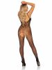 Crochet Net Bodystocking - One Size - Black