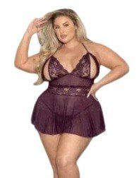 Shorty Babydoll - Queen Size - Plum
