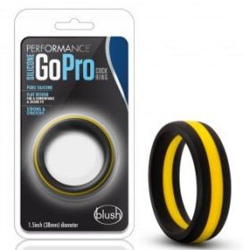 Performance - Silicone Go Pro Cock Ring - Black/gold/black