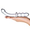 Glas 8 inches Ribbed G-Spot Glass Double Dildo