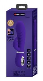 Prescott Super Soft Rabbit Silicone Vibrator - Purple