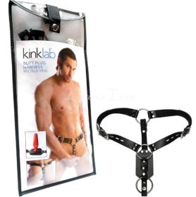 Anal Plug Harness with Cock Ring Black