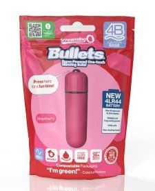 Screaming O 4b - Bullet - Super Powered One Touch Vibrating Bullet - Strawberry
