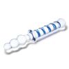 11 Inch Realistic Double Ended Glass Dildo With Handle - Blue/clear