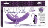 Elite Vibrating Double Delight Strap On 10 Inches Purple