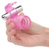 Basic Essentials Stretchy Vibrating Bunny Enhancer - Pink Rechargeable