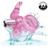 Basic Essentials Stretchy Vibrating Bunny Enhancer - Pink Rechargeable