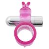 Basic Essentials Stretchy Vibrating Bunny Enhancer - Pink Rechargeable