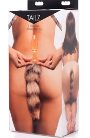 Tailz Faux Fox Tail Orange Glass Anal Plug