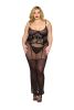 Midi Garter Chemise and G-string 1x - Black