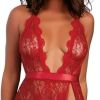 Dreamgirl Women's Lace Gown and G-String Set - Garnet