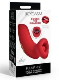 Plump Kiss Sucking and Vibrating Clitoral Stimulator - Red