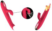 Heated 2 In1 Dildo Vibrator G Spot Stimulation Licking Massager 10 Modes