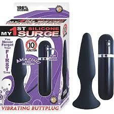 My First Silicone Surge Vibrating Butt Plug 5 Inch - Black