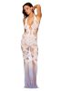 Bodystocking Gown - One Size - White/hydrangea