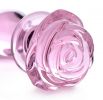 Pink Rose Glass Anal Plug - Small