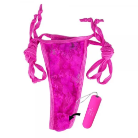 Vibrating Lace Panty with Remote – Hot Pink