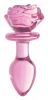 Pink Rose Glass Anal Plug - Medium