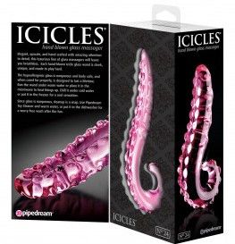 Icicles No 24 Glass Dong 6 Inches - Pink