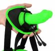 Glow in the Dark Bonded Leather Strap on With Silicone Dildo 5.7 Inch