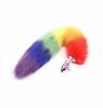 Rainbow Foxy Tail with Stainless Steel Butt Plug